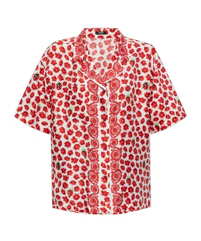 VERSACE VERSACE FLORAL-PRINTED SHORT-SLEEVED SHIRT
