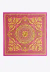 Versace Large Barocco Print Silk Scarf In Pink