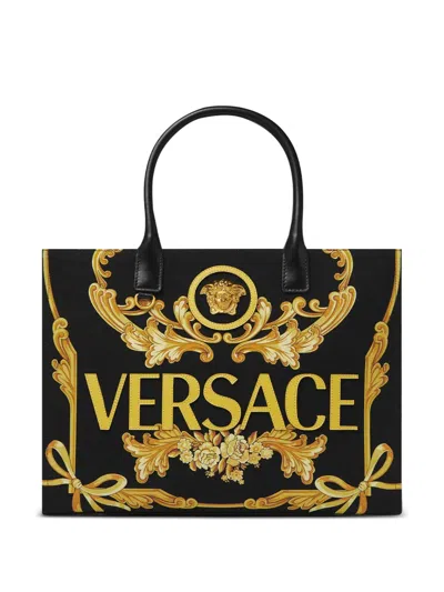 Versace Large Cameo La Medusa Tote Bag In Black