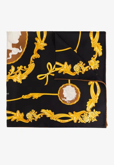Versace Large Cameo Silk Foulard