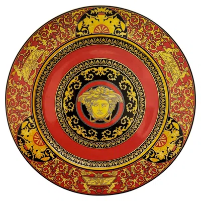 Pre-owned Versace Large Gianni  "medusa" Porcelain Charger Plate For Rosenthal In Brown