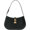 Versace Greca Goddess Leather Shoulder Bag In Black- Gold
