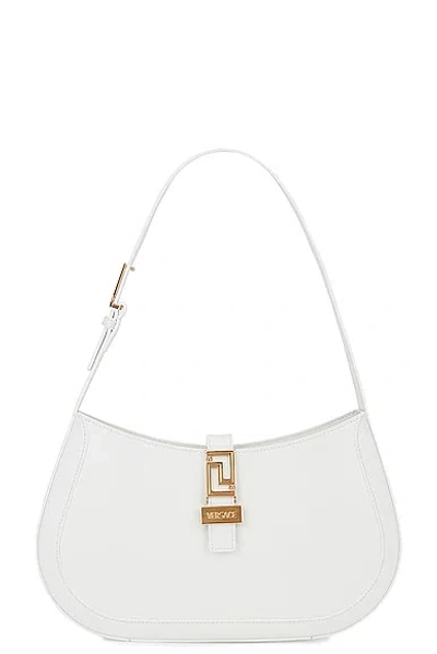 Versace Large Hobo Bag In Optical White