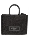 VERSACE VERSACE LARGE JACQUARD EMBROIDERED TOTE
