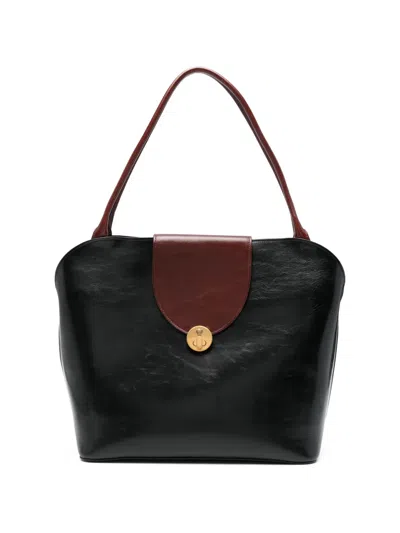 Versace Vivian Large Leather Shoulder Bag In Black
