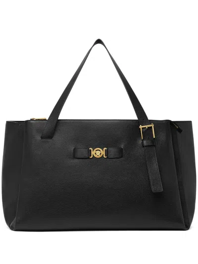 Versace Large Medusa Biggie Tote Bag In Black