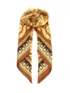 Versace Large Scarf With Baroque Print Scarves And Foulards Multicolor In Brown
