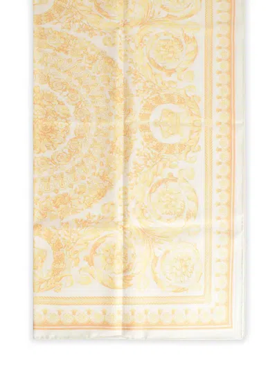 Versace Large Silk Scarf In Pink