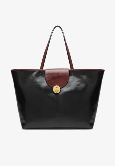 Versace Large Vivian Coated Canvas Tote Bag In Black