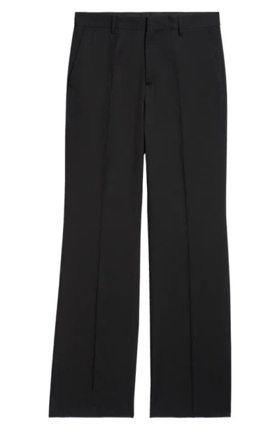 Versace Largo Wool Wide Leg Trousers In 1b000 Black