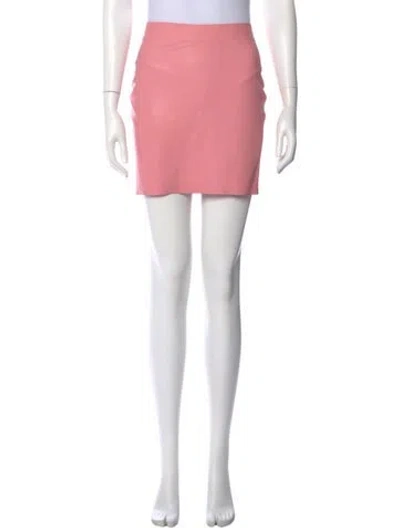 Pre-owned Versace Latex Mini Skirt In Pink