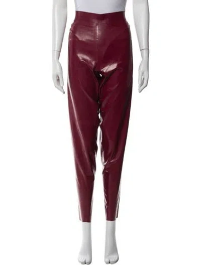 Pre-owned Versace Latex Skinny Leg Pants In Burgundy