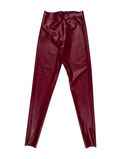 Pre-owned Versace Latex Skinny Leg Pants In Burgundy