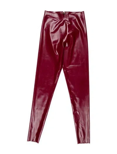Pre-owned Versace Latex Skinny Leg Pants In Burgundy