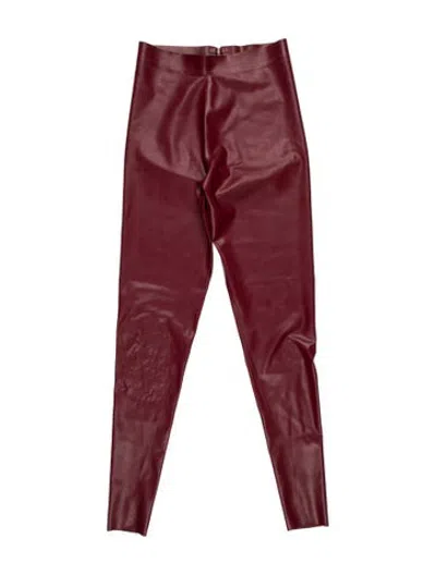 Pre-owned Versace Latex Straight Leg Pants In Red