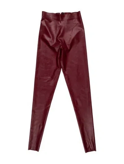 Pre-owned Versace Latex Straight Leg Pants W/ Tags In Red