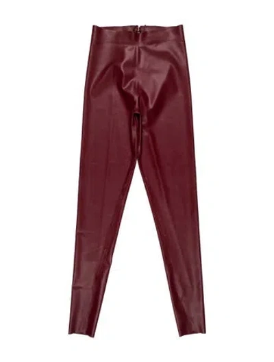Pre-owned Versace Latex Straight Leg Pants W/ Tags In Red