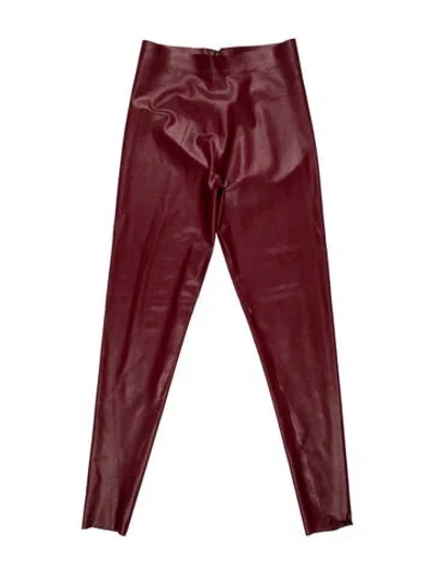 Pre-owned Versace Latex Straight Leg Pants W/ Tags In Red