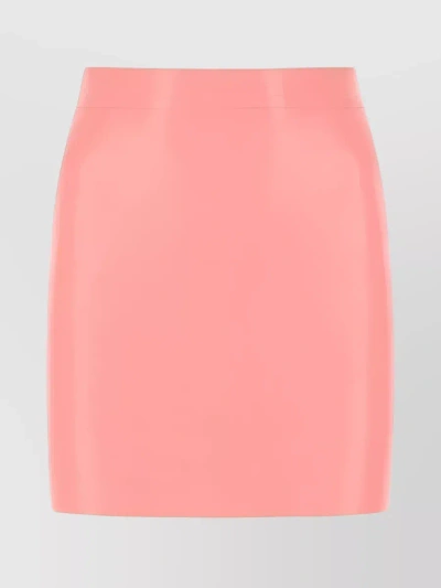 Versace Latex Zip-fastening High-waist Mini Skirt In Pink