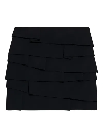 Versace Envers-satin Fitted Mini Skirt In Black