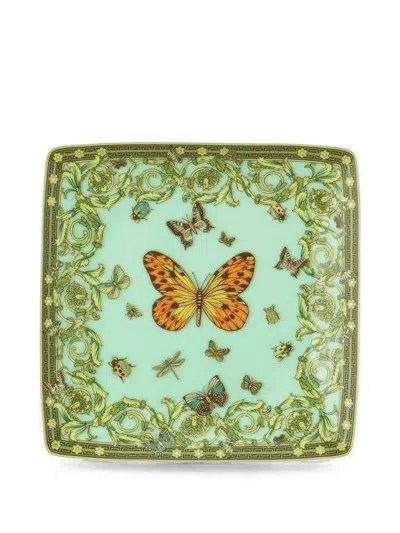 Versace Le Jardin Square Plate 12 Cm In Multi
