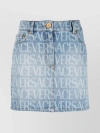VERSACE LEATHER A-LINE SKIRT WITH BELT LOOPS