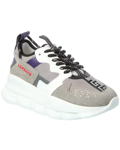 Versace Leather & Mesh Sneaker In Multi