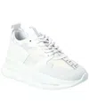 Versace Leather & Mesh Sneaker In White