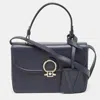 VERSACE LEATHER AND SUEDE DV ONE TOP HANDLE BAG