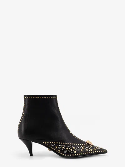 VERSACE LEATHER ANKLE BOOTS