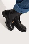 Versace Vagabond Lace-up Army Boots In Black