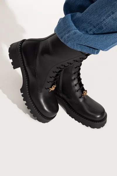 VERSACE VERSACE LEATHER ANKLE BOOTS