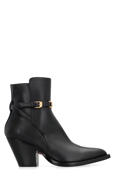 VERSACE VERSACE LEATHER ANKLE BOOTS