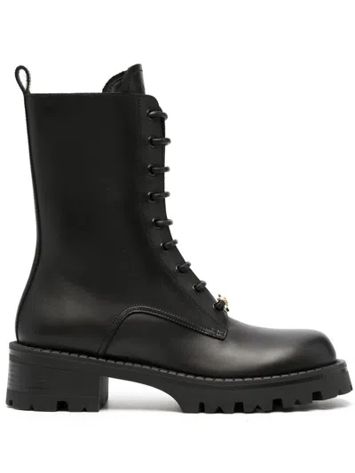 Versace Leather Ankle Boots Shoes