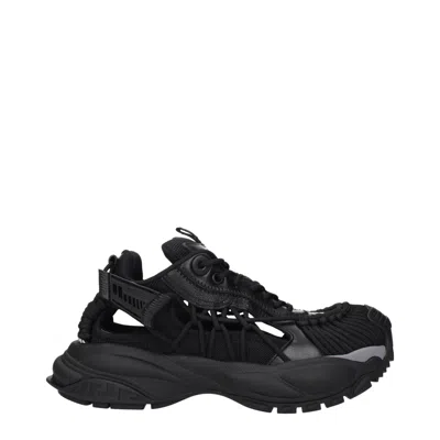 Versace Leather Athletic Women's Sneakers In Black