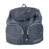 Versace Leather Backpack Black Silver Hardware In Blue