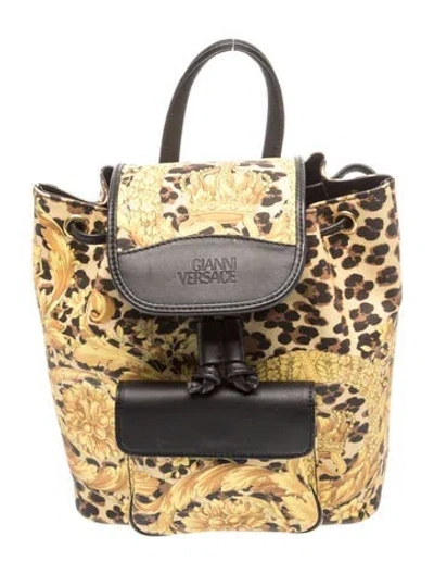 Pre-owned Versace Leather Backpack In Multi