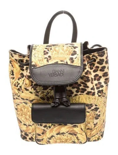 Pre-owned Versace Leather Backpack In Multi
