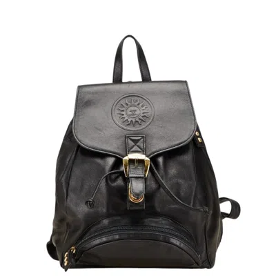Pre-owned Versace Leather Backpack () In Black