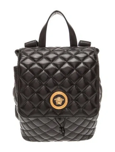 Pre-owned Versace Leather Backpack In White