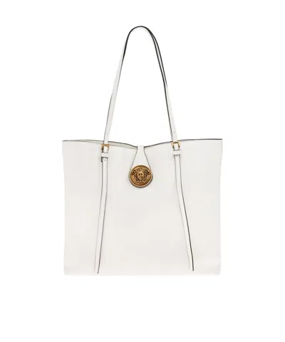 Versace Leather Bag With Medusa Head In White