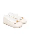Versace Leather Ballerinas In Neutrals