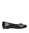 Versace Leather Ballet Flats In Black