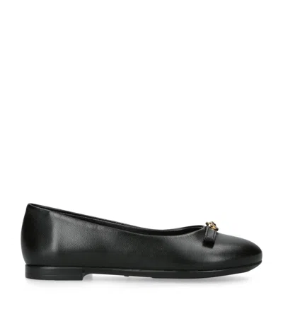 Versace Kids' Leather Ballet Flats In Black