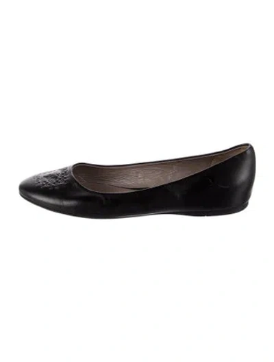 Pre-owned Versace Leather Ballet Flats In Black