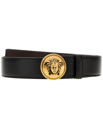Versace Leather Belt In Black