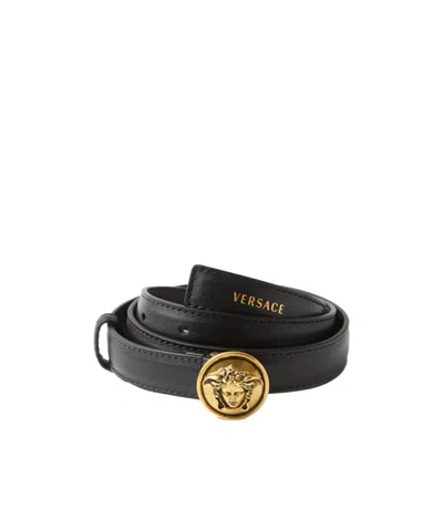 Versace Leather Belt 2 Cm In Black