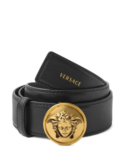 Versace Leather Belt 3.5 Cm In Black