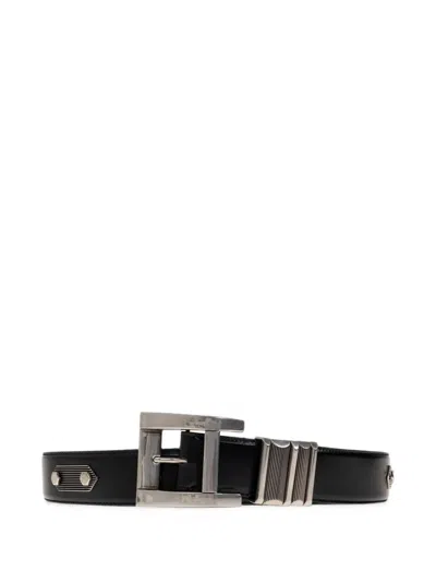 Versace Leather Belt 4 Cm In Black