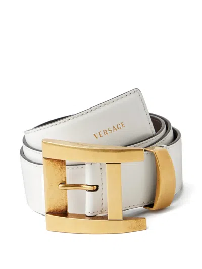 Versace Leather Belt 4cm In White